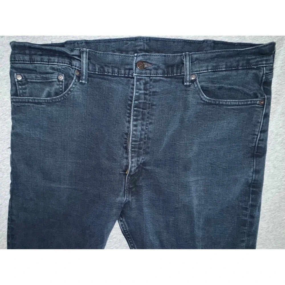 Levi's‎ Men Blue 42x30 505 Regular Fit Straight Leg Dark Wash Denim Jeans